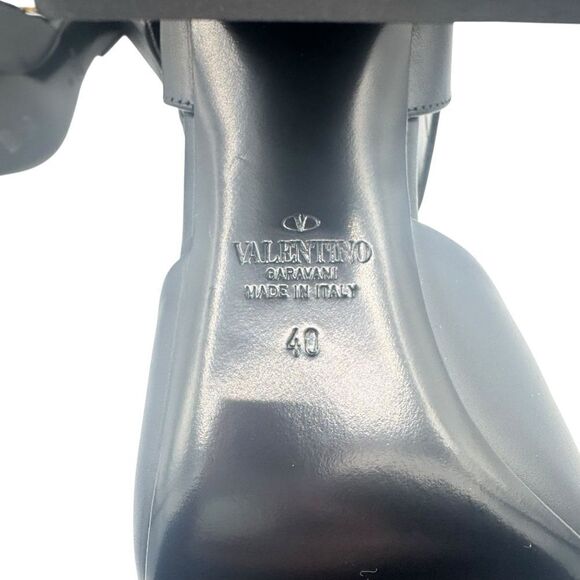 NEW Valentino VLogo Chain Block Heel 85mm Sandals Black Noir Size 10 - Picture 11 of 13